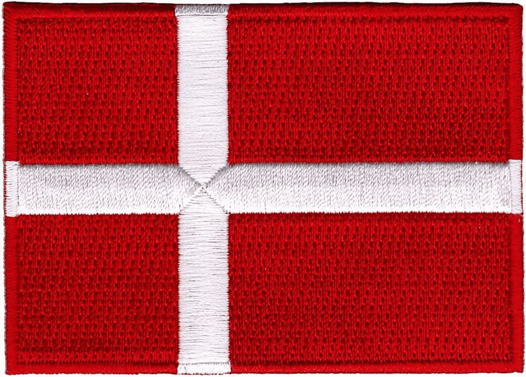 Denmark Flag Embroidered Patch | Iron On or Sew On | Digitized File - Image 1