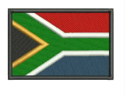 South Africa Flag Embroidered Patch | Iron On or Sew On | Digitized File - Image 1