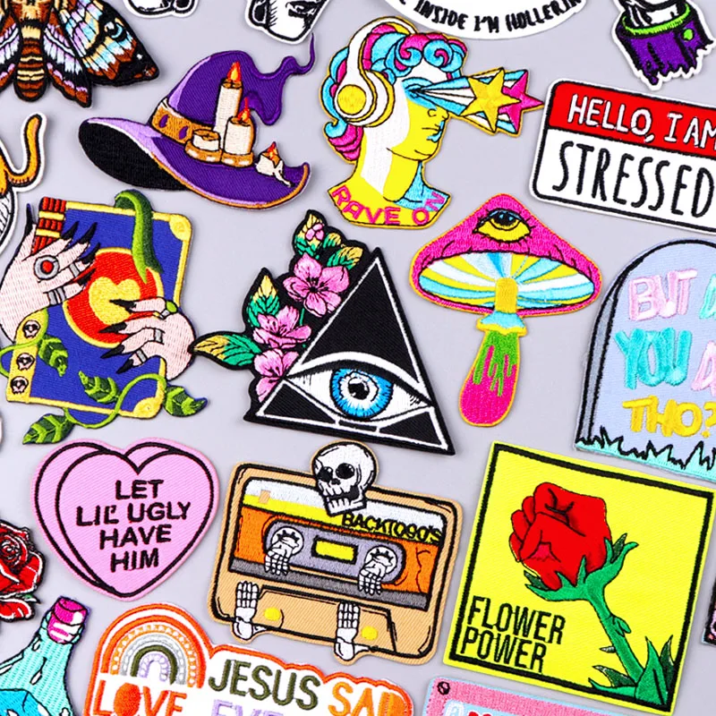 Buy Cartoon Eye Embroidery Patch | Iron-On Patches for Clothing | Thermoadhesive Patches on Clothes | Sew Sticker Camera Fusible Patch Online - Image 1