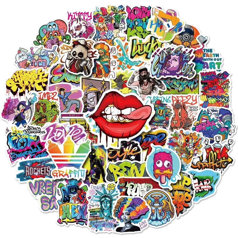 Buy Street Graffiti Vinyl Stickers | 10/25/50pcs | Aesthetic Decals for Luggage, Motorcycle Helmet, Water Bottle, Phone, Laptop, Skateboard | Shop Online - Image 1