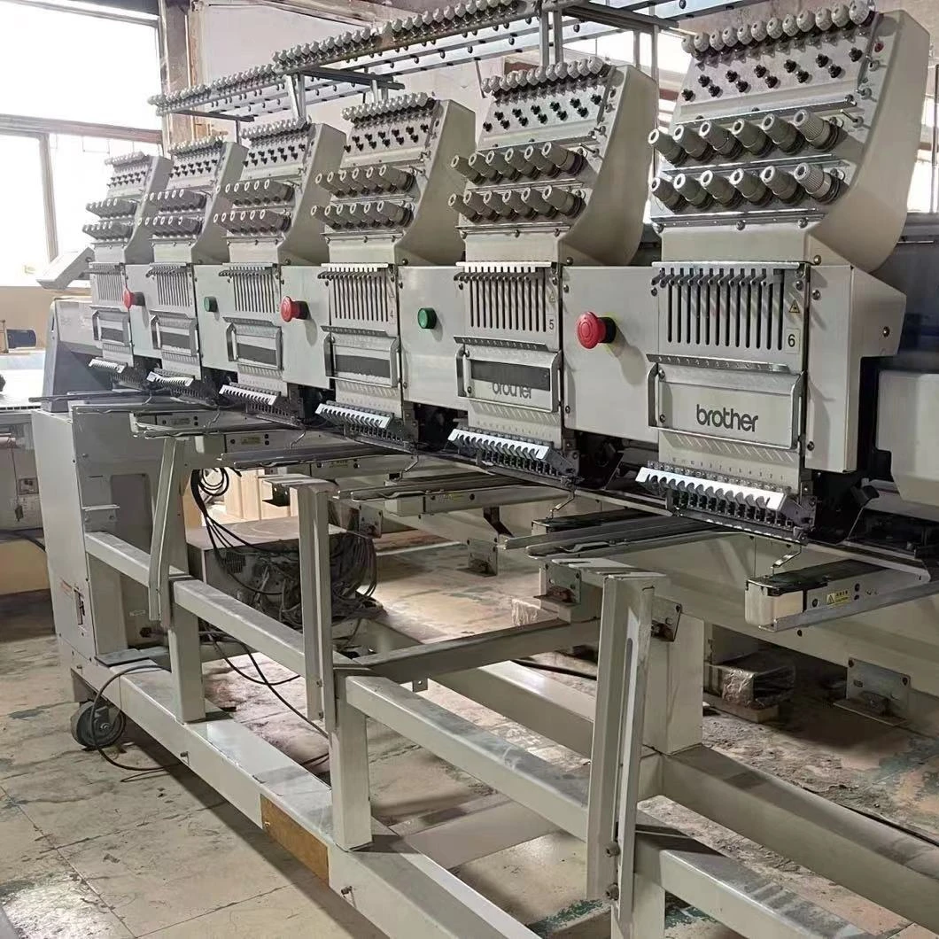 High-Quality Brothar 6-Head Industrial Embroidery Machine with 12, 15, and 20 Needles for Hat Production - Image 1
