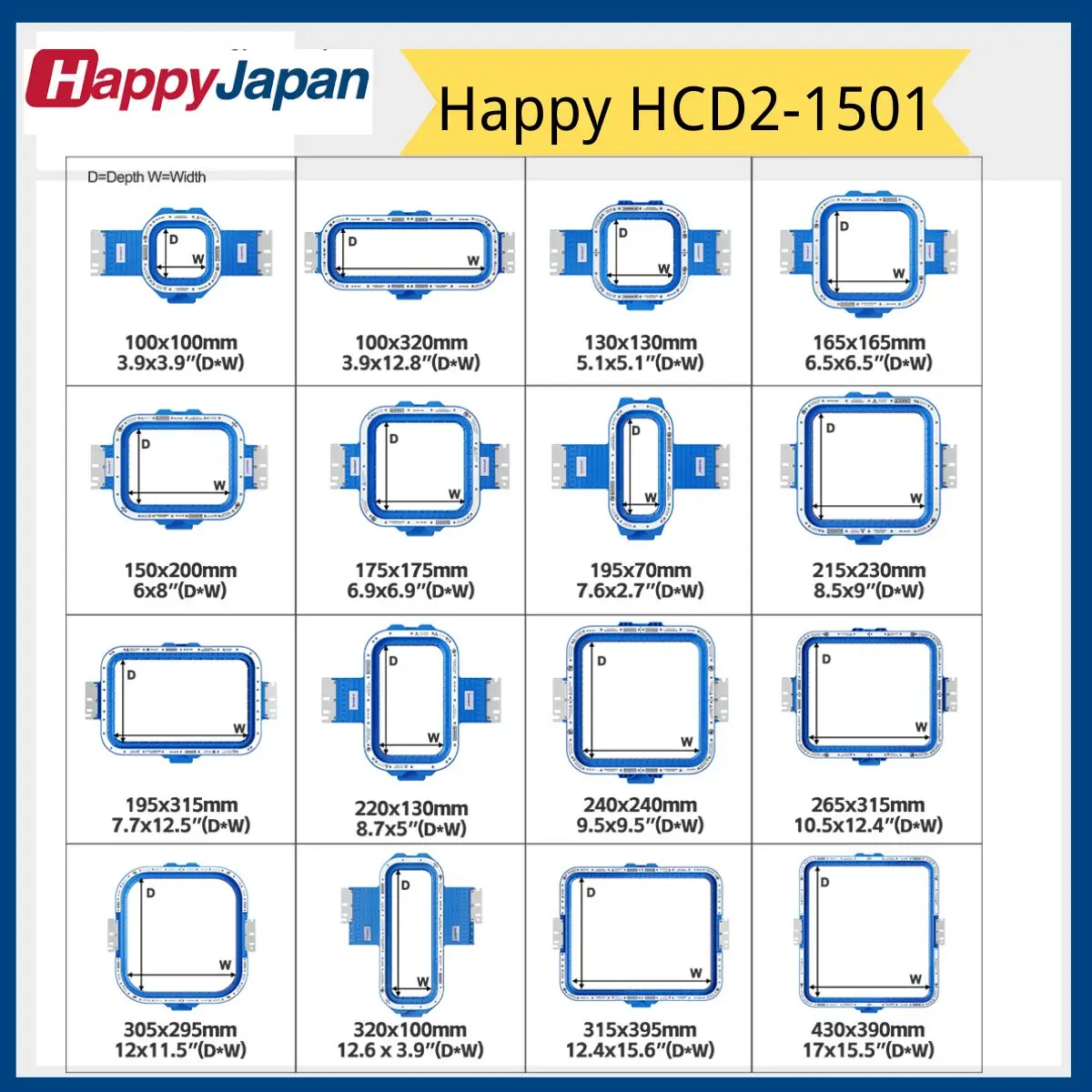 Magnetic Embroidery Hoop Frame for Happy Japan HCD2-1501-40 - Image 1