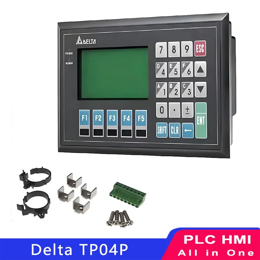 Delta TP Series HMI PLC All-in-One TP04P / TP70P (TP04P-16TP1R, TP04P-32TP1R, TP70P-16TP1R, TP70P-32TP1R, TP70P-22XA1R) Industrial Touch Screen Controller - Image 1