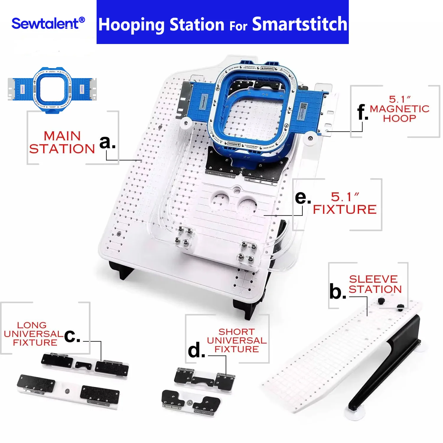 Smartstitch S1001/S1201/S1501 2-Head & 4-Head Embroidery Machine with Sewtalent Magnetic Mighty Hoop Master Hooping Station Kit - Image 1